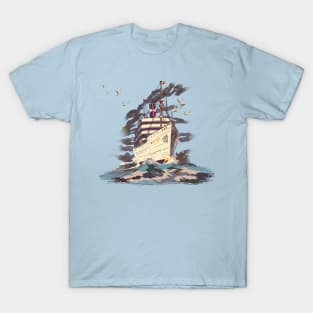 a ship on the sea T-Shirt